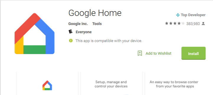 google home app download for mac